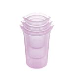 Zip Top Reusable 100% Silicone Food Storage Bags and Containers - 3 Cup Set - Lavender