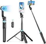 Tobeape 163 cm Magnetic Phone Tripod Compatible with MagSafe, Extendable Cell Phone Tripod Stand Selfie Stick with Remote, Fit for iPhone 16 15 14 13 12 Series & All Phone