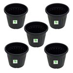 WinWoodsAgri Flower Pot Black Color/Planter/Plant Container/gamla Pack of 5 (Black 12" INCH)