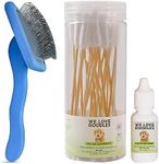 We Love Doodles Dog Ear Cleaning Solution Kit & Large Dog Slicker Brush Bundle - Ear Drops & Long Pin Brush Kit - Gets Rid of Itching, Deordoring, & Mites Infection - Made in USA