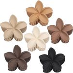 Sisiaipu Hawaiian Plumeria Flower Claw Hair Clips - 6 Pcs Large for Thick Hair and Thin for Beach, Hair Accessories for Women and Girls - Khaki