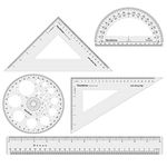 Liquidraw Set Square Triangle Ruler Geometry Set Professional Protractor Set of 5 Large