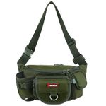 Piscifun Fishing Bag Portable Outdoor Fishing Tackle Bags Multiple Waist Bag Multi Functional Fanny Pack (Color Army Green)