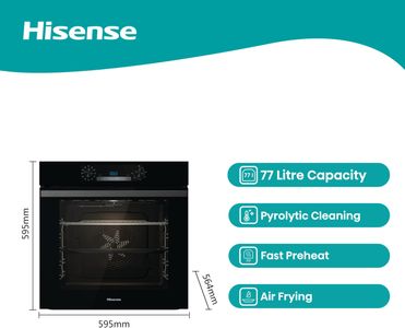 Hisense 77L Electric Oven – Black