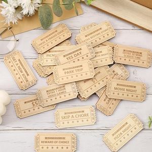 CypherX Kids Reward Tokens, Unique Birthday Wooden Tokens for Kids, 24 Redeemable Tokens + 3 Blank DIY Tokens, Coupon Shaped (Not for Easter Eggs)
