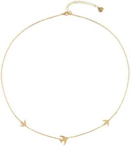 Happiness Boutique Damas Collar de Pájaros en Vuelo en Color Oro | Collar Delicado con Golondrinas Joyería de Acero Inoxidable