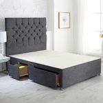 ComfoRest - Elegant 5FT King Size Bed with 4 Drawers | Sturdy King Size Bed Frame | Practical Beds and Bed Frame for Extra Storage | Versatile Bed for Organised and Stylish Bedroom (Slate Grey Naples)