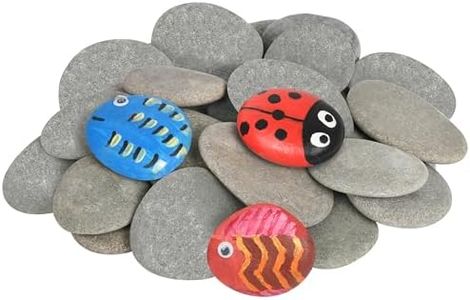 Simetufy 25 Pcs River Rocks for Painting, 2"-3" Painting Rocks, Flat & Smooth Rocks to Paint, Hand Picked Natural Stones for Painting, Cheap Crafts Rocks for Kids & Adults