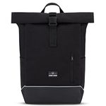 Johnny Urban Bike Pannier Bag for Bicycles Black - Robin Medium Bike - 2 in 1 Cycling Roll Top Backpack & Rear Rack Bag - Cycle Rucksack - Water-Repellent