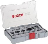 Bosch Professional 6 Pcs Router Bit Set With Trim & Edging Bits, 8Mm Shank Bits, Suitable For Gof 130 Router