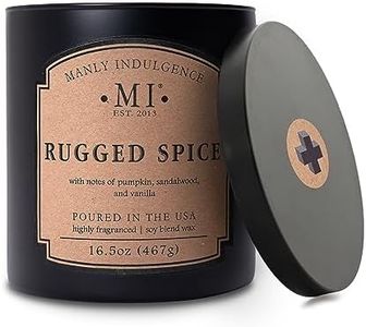 Manly Indulgence Rugged Spice Scented Candle for Men 16.5 oz | 2 Wick & 2X Intense Fragrance | Pumpkin, Sandalwood & Vanilla | Up to 60 Hour Burn, Soy Blend Wax, USA Poured