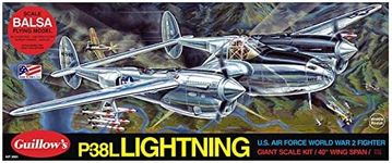 Guillow's Lockheed P-38 Lightning Model Kit Black, Small