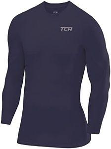 TCA Boys' SuperThermal Compression Base Layer Football Running Top Long Sleeve Thermal Under Shirt - Crew Neck - Graphite, 8-10 Years (Boys Medium)