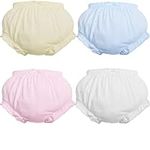 Newborn Toddler Baby Girls Underwear 4 Pack, Soft Briefs-Adorable Bloomers Panties Shorts for Baby Girls Washable Reusable Diaper Cover