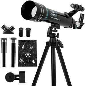 Audavibe Professional 150x Refractor Telescope with Long Adjustable Stand, Arya's Space Odyssey App & High Magnification for Astronomy Beginners, Star Gazing & Cosmic Exploration (50070)