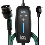 Masterplug EV Charging Cable for Electric and Hybrid Vehicles, 5 Metres, Mode 2, Delay Charging Function, 3 Pin UK Plug to Type 2 Car Charger, Language Options, 2.4kW, EVCM221005-MP2