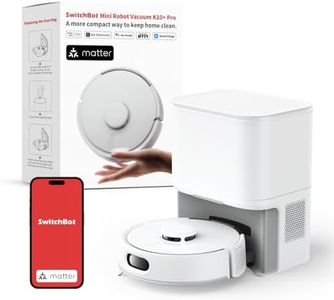 SwitchBot K10+ Pro Robot Vacuum Self Emptying for 90 Days Hands-Free, Super Quiet Mini Robotic Vacuum Cleaner with High Suction Power, Anti-Hair-Tangle, Works with Alexa/Siri, 2.4Ghz WiFi