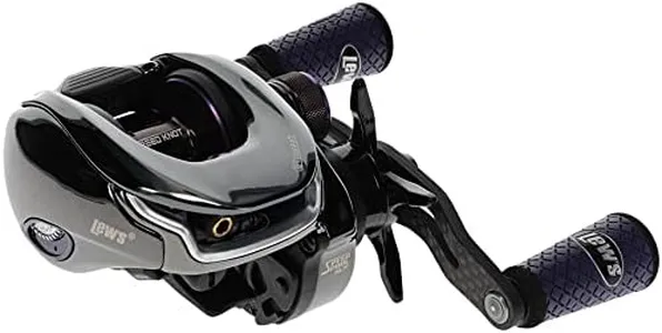 Lew's Team Lew's Pro-Ti Baitcast Fishing Reel, 7.5:1 Gear Ratio, Aluminum Frame, Premium 11 Stainless Steel Ball Bearings, Titanium Gray /Purple
