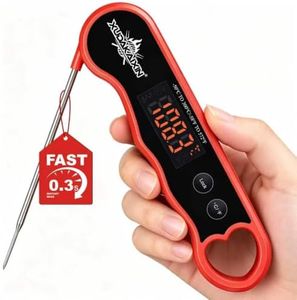 0.3s Fast Read Meat Thermometer – USB-C Rechargeable,Red