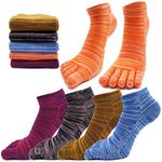 MOAMUN 5 Pairs Spring Five Finger Toe Socks for Women Cotton, Ladies Casual Low Cut Ankle Socks Soft & Breathable