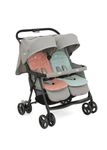 Joie Aire Twin Ultra Lightweight and One Hand-fold Stroller with Flat Reclining Seats-Nectar & Mineral (Birth to 15kg)