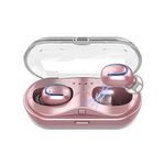 Mini Wireless Earbuds, Bluetooth Earphones in Ear, Touch Control with Wireless Charging Case, IPX7 Waterproof Wireless Mini TWS Mic Hi-Fi Stereo Sport Headphones for iPhone/Samsung/Android(Rose Gold)