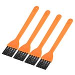 MECCANIXITY Shaver Cleaning Brush Tools Orange with 4.5 Inch Plastic Handle for Keyboard, Window Track, Vent Outlet, Home, Office, 4 Pack