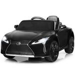 Costzon Ride on Car, Licensed Lexus LC500, 12V Battery Powered Car w/2.4G Remote Control, 3 Speed, LED Lights, Horn, MP3&USB, Slow Start, Spring Suspension, Electric Vehicle for Boys& Girls (Black)