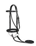 Suffolk Single Crown Classic Dressage Bridle, Color: Black/Black, Size: Horse-F/S