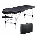 Lipsa Healthtech Foldable & Portable 2 Fold Aluminum Massage Bed for Spa & Beauty Salon 2 Section Massage Table with Carry Case for Beauty Salon Spa Home (Elite Model 2 Section Aluminum Bed)