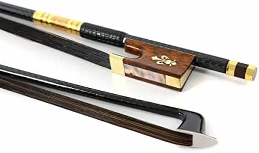 4/4 Full Size Violin Bow Carbon Fiber Bows AAA Grade Mongolian Straight Bow Hair Snake Wood Frog Bow (Black Bow hair)