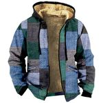 Jackets for Men Chamarras Para Hombres Para Frio Leather Coat Men Mens Flannel Tactical Jacket Men Mens Pullover Mens Heavy Winter Coat Sherpa Lined Flannel Men Flannel Jacket for Men（3-Blue,4X-Large）