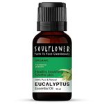 Soulflower Eucalyptus Essential Oil for Hair Growth, Steam Inhalation, Aromatherapy, Skin Care, Relax Muscle | 100% Pure, Natual, Undiluted, Premium, Nilgiri, Eucalyptus Globulus | 10ml