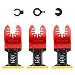 Litorange Oscillating Tool Titanium Blades, Universal Quick Release Multitool Blades for Cutting Hard Materials Metal Nails Screws Wood and Plastic, Fit Dewalt Ryobi Milwaukee Rockwell Makita 3 Pack