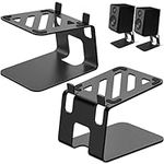 Speaker Stand,Vaydeer Speaker Riser Stands for Desk,Universal Bookshelf, Desk Stand,Audio Stands for Computer Speakers,(2 pieces,Black,Metal)