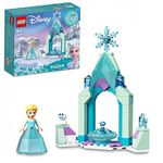 LEGO 43199 Disney Elsa’s Castle Courtyard Diamond Dress Set, Buildable Princess Toy with Collectable Frozen 2 Mini-Doll Figure