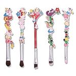 rongji jewelry Cute Fairy Makeup Brush Set - 5pcs Wand Makeup Brushes with Premium Synthetic Fiber and Flower Handle for Blush Foundation Eyebrow Eyeshadow and Lips Prefect Gift for Sister Teenager Girl