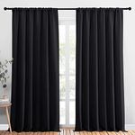 NICETOWN Black Blackout Curtain Blinds - Solid Thermal Insulated Window Treatment Blackout Drapes for Bedroom (2 Panels, 70 inches Wide by 95 inches Long)