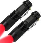 2Pack Red Light LED Flashlight Zoom