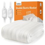 VonHaus Electric Blanket Double, Heated Mattress Topper for Double Bed, Heated Under Blanket Cover Sheet – Dual Controls, Corner Ties, 3 Heat Settings, Safety Shut Off, Machine Washable, 190 x 135cm