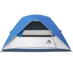 6 Person Camping Dome Tent with Rainfly, Waterproof Easy Up Lightweight Family Tent for Backpacking Hiking Traveling Outdoor(Blue)