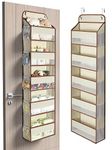 Yecaye 1 Pc 5 Tier Over the Door Organizer with 15 Pockets | 44lb Load Over the Door Storage | No Sagging Closet Organizers and Storage | Versatile Nursery Hanging Organizers for Home Dorm - Beige