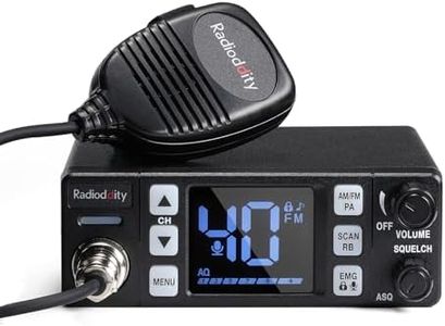 Radioddity CB-606 CB Radio, 40 Channel Mobile CB Radio with AM/FM/PA Modes, 2.2’’ LCD Screen, Instant Channel 9/19, VOX, Roger Beep, TOT, ASQ/SQ, for Off-Road Adventure