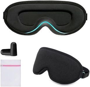 360 RELIEF Sleep Eye Mask - 100% Blackout, Zero Eye Pressure, Adjustable Strap & Ear Plugs - Ideal Eye Mask for Sleeping, Travel Essentials for Women & Men + Laundry Bag