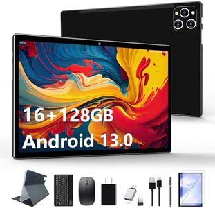 Tablet 10.1 Inch Android 13 Tablets 2024 Latest Android Tablet 128GB ROM+16GB RAM (8+8 Virtual), 2 in 1 Tablet with Keyboard, Powerful Octa-Core+13MP Camera, 1TB TF Expandable, FHD WiFi Tablet PC