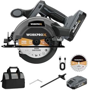 WORKPRO 20V Brushless Circular Saw, 5500 RPM mini circular saw with 6-1/2'' Saw Blade & Storage Bag, Max Cutting Depth 2-5/16"(90°),1-9/16" (45°) for Precise Wood & PVC Cutting