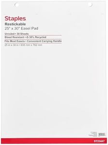 Staples Stickies Restickable 30" x 25", Easel Pad, White, 2/Pack