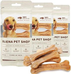 12 Pcs Hueso Prensado para Perros Piel Vacuno Fortalecedor de Dientes Stick Dental Dog Snack 9cm (12 Pcs 9 cm) BPS-5094 * 3