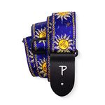 Perri’s Leathers Ltd. - Guitar Strap - Nylon - Jacquard - Hello Sunshine - Blue - Adjustable - For Acoustic/Bass/Electric Guitars - Made in Canada (TWS-7009)