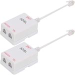 Uvital in-line DSL Filter Splitter/in-line DSL Filter, RJ11 6P2C Male to 2 Female Telephone DSL Modem, ADSL Splitter Filter, DSL Filter for Landline Phone